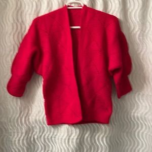 Handmade crocheted cardigan small Red Handcrafted Used